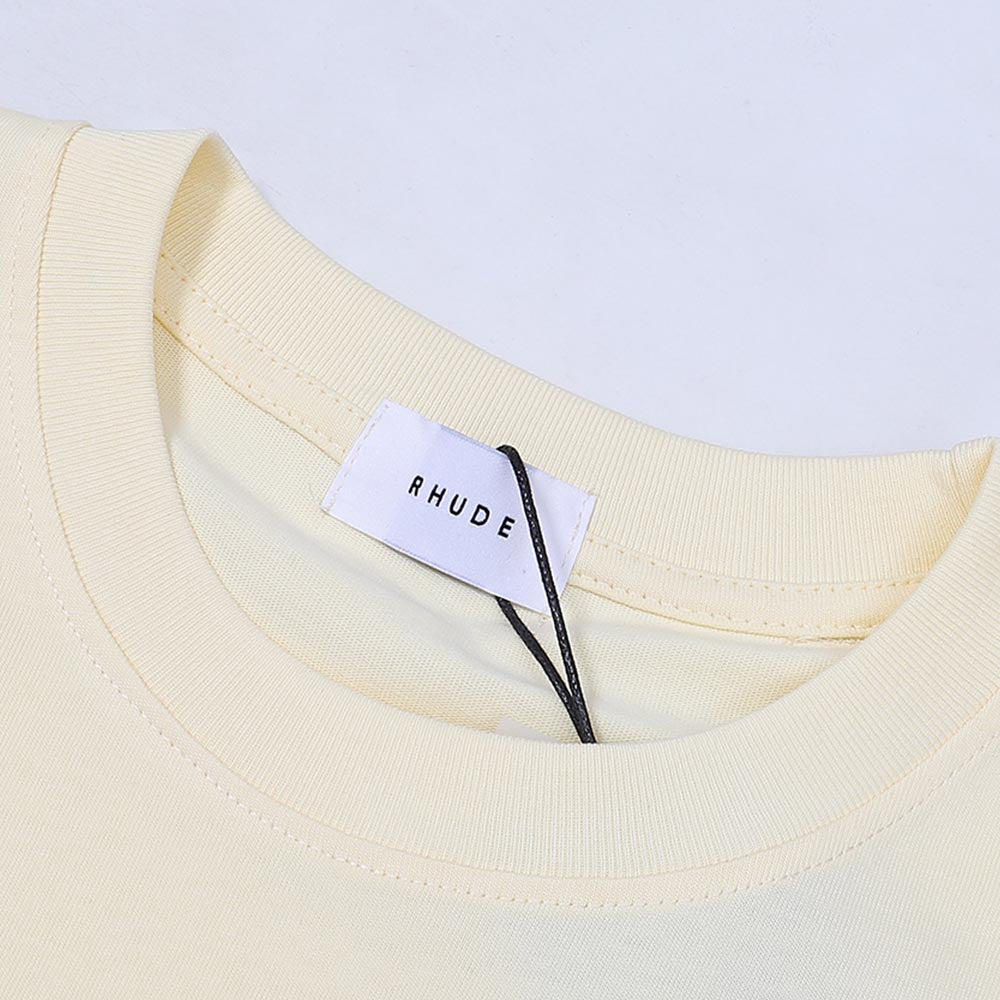 Rhude T-shirts Red Polka Dot Printed Cotton Casual Short Sleeve Men and Women