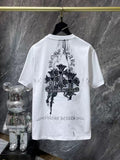 Chrome Heart T Shirts Sanskrit Half Sleeve Crew Neck Short Sleeve Casual