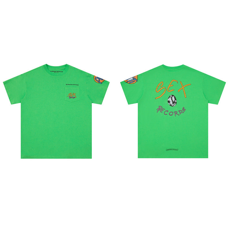 Chrome Heart T Shirts Croix Sex Records Graffiti Short Sleeve