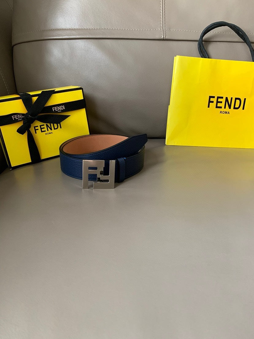 Fendi Men's Leather Belt Buckle Classic Dress Waist Belt for Jeans Trousers Coat Casual Formal
